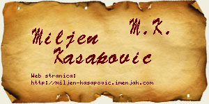 Miljen Kasapović vizit kartica